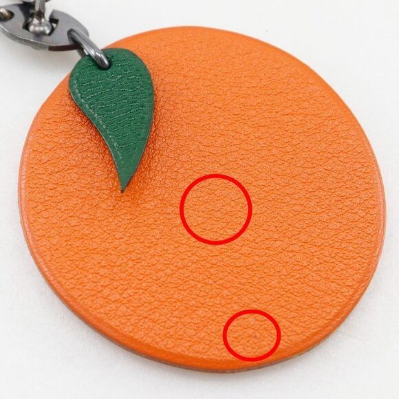 Hermes Apricot Bag Charm Leather Orange Unisex Charm - Picture 8 of 10